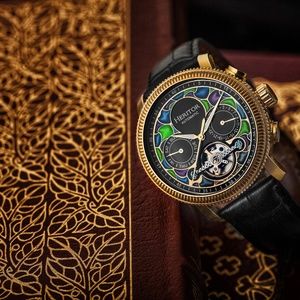 NWT Men's Automatic Genuine Leather Watch